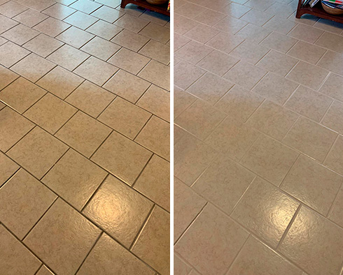 Before and After Picture of a Grout Cleaning Service in Greenville, DE.