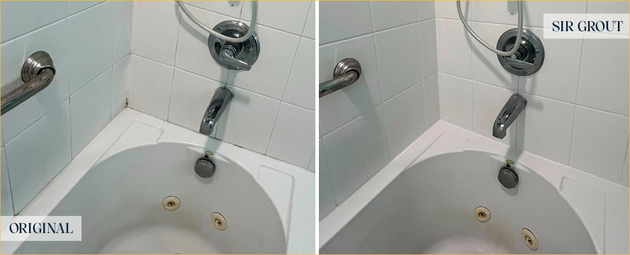 Tile Shower Before and After a Grout Sealing in Wilmington