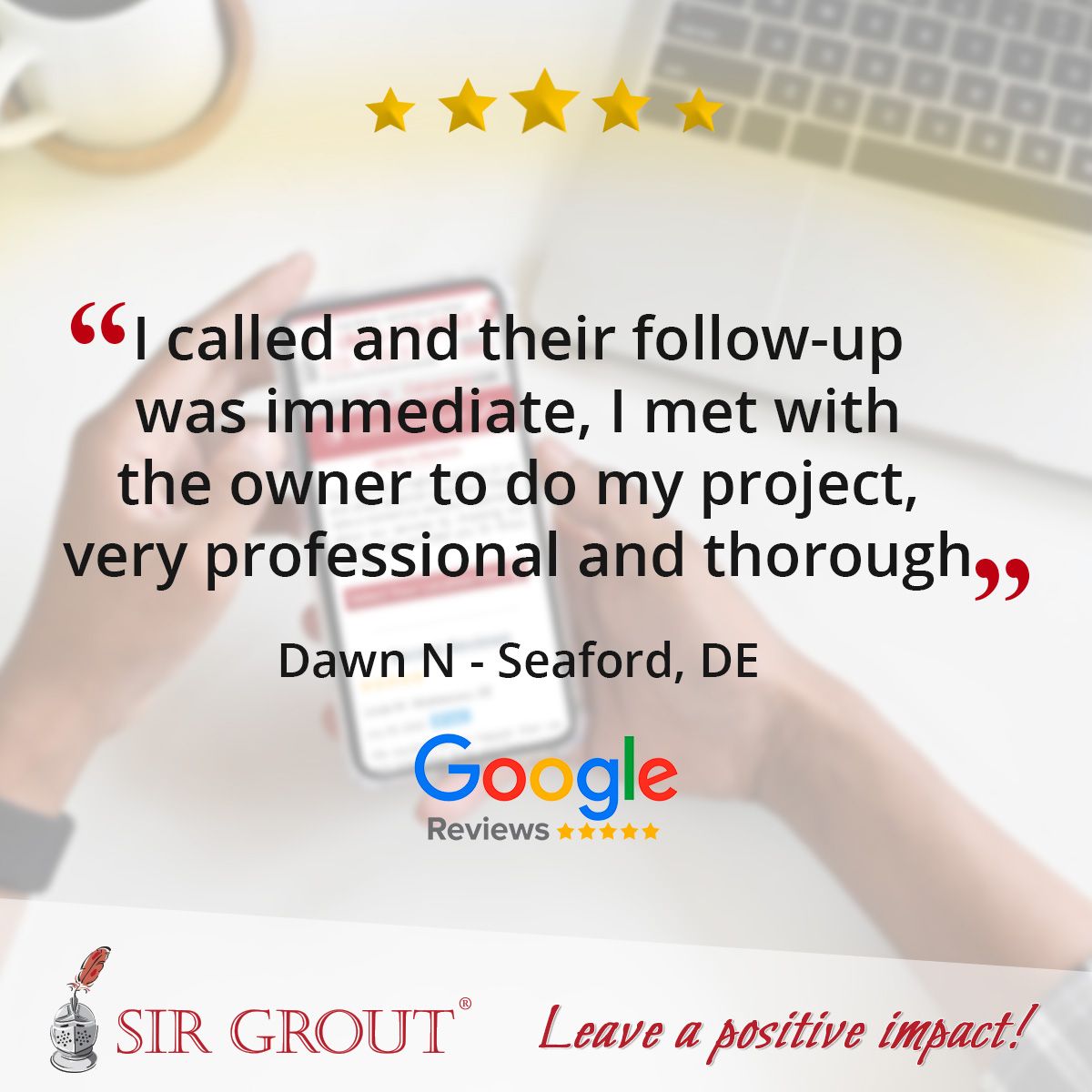 I called and their follow-up was immediate, I met with the owner to do my project, very professional and thorough