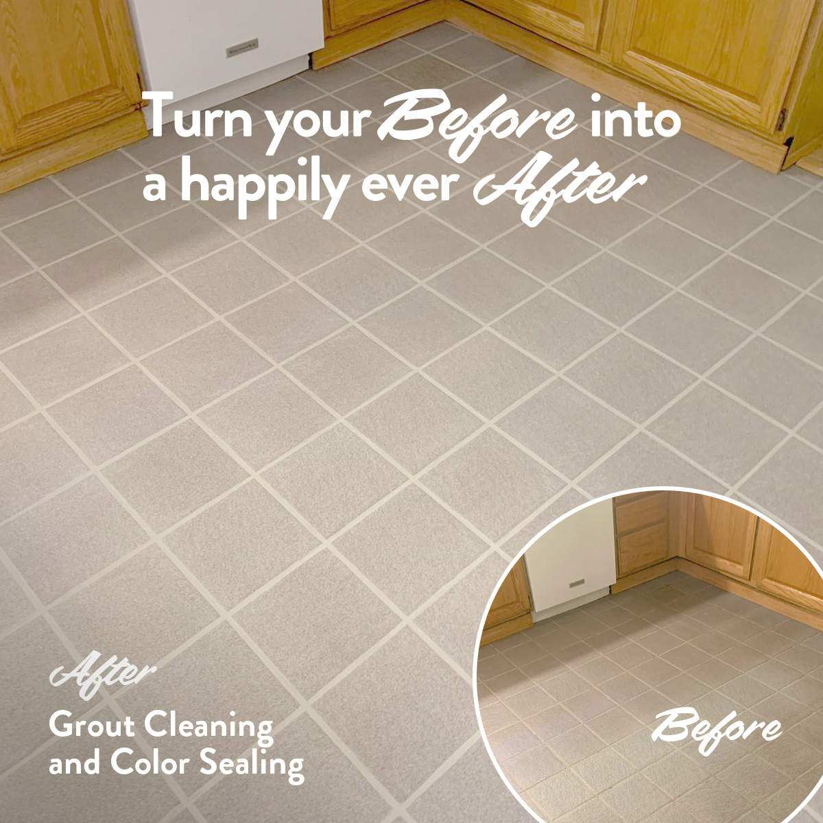 Grout Cleaning and Color Sealing