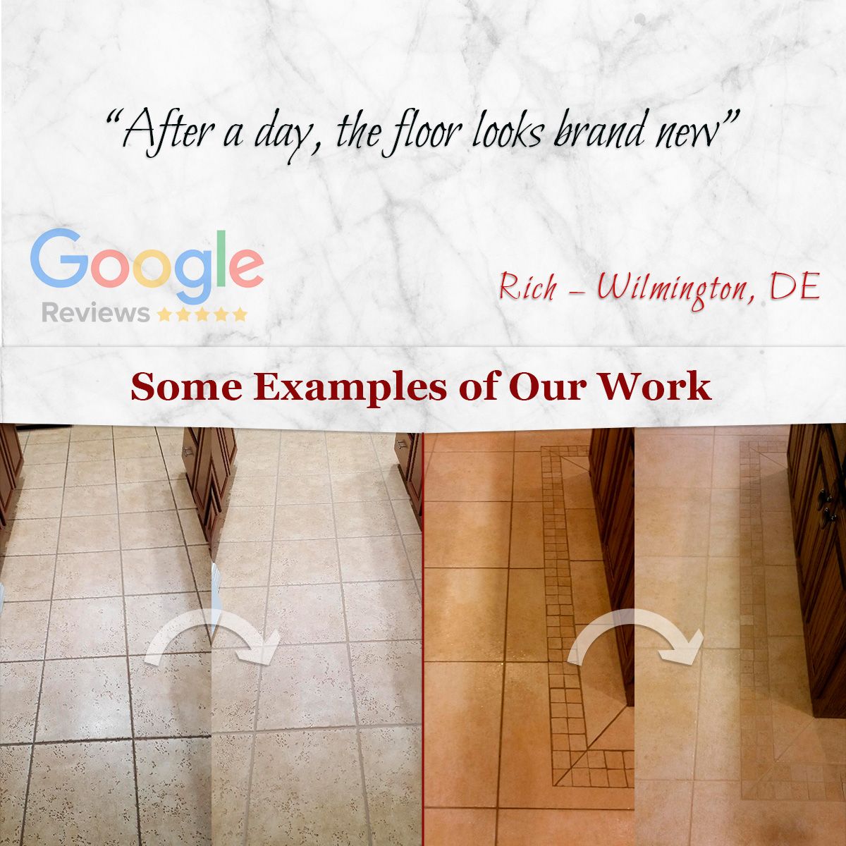 After a day, the floor looks brand new