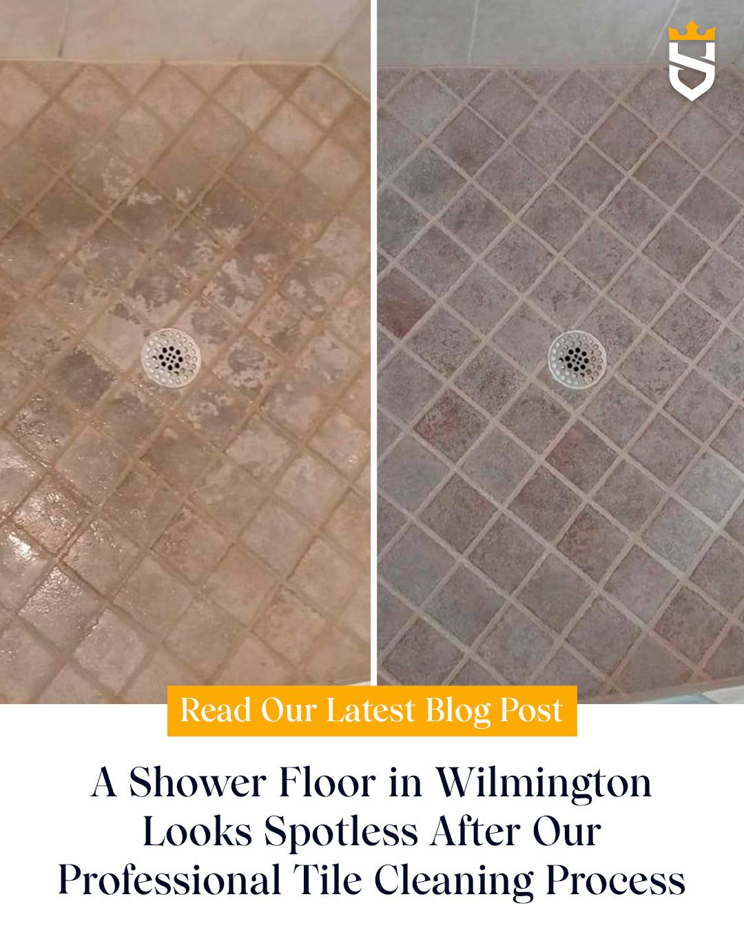 A Shower Floor in Wilmington Looks Spotless After Our Professional Tile Cleaning Process